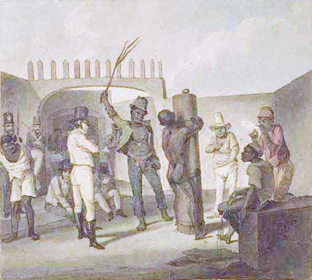 Augustus Earle Punishing negroes at Cathabouco